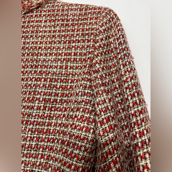 ALFANI Petite Ladies Linen Blend Suit Jacket Poppy Multi Size 10P - Picture 9 of 10